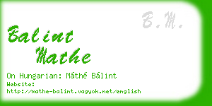 balint mathe business card