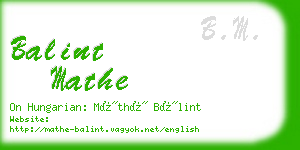 balint mathe business card
